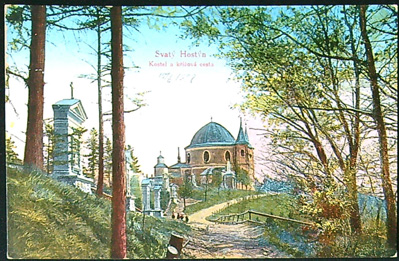 Pohlednice - Okres Kroměříž - Starý Hostýn - Kostel a křížová cesta
