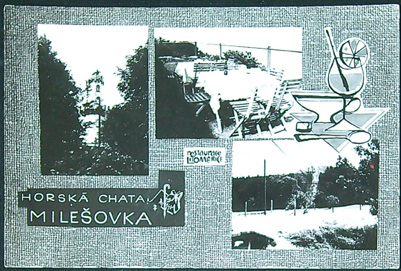 Pohlednice - Okres Litoměřice - Litoměřice - Horská chata Milešovka - Okénková