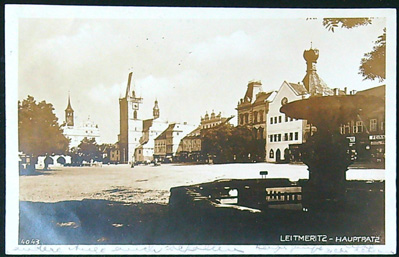 Pohlednice - Okres Litoměřice - Litoměřice - Pohled na náměstí od fontány