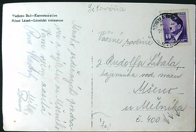 Pohlednice - Okres Litoměřice - Mšené Lázně - Lázeňská restaurace - Obrázek 2