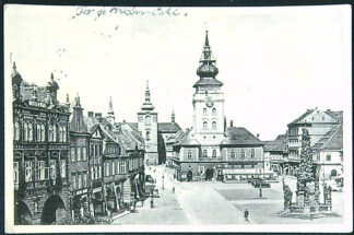 Pohlednice - Okres Louny - Žatec - Pohled na náměstí ze shora