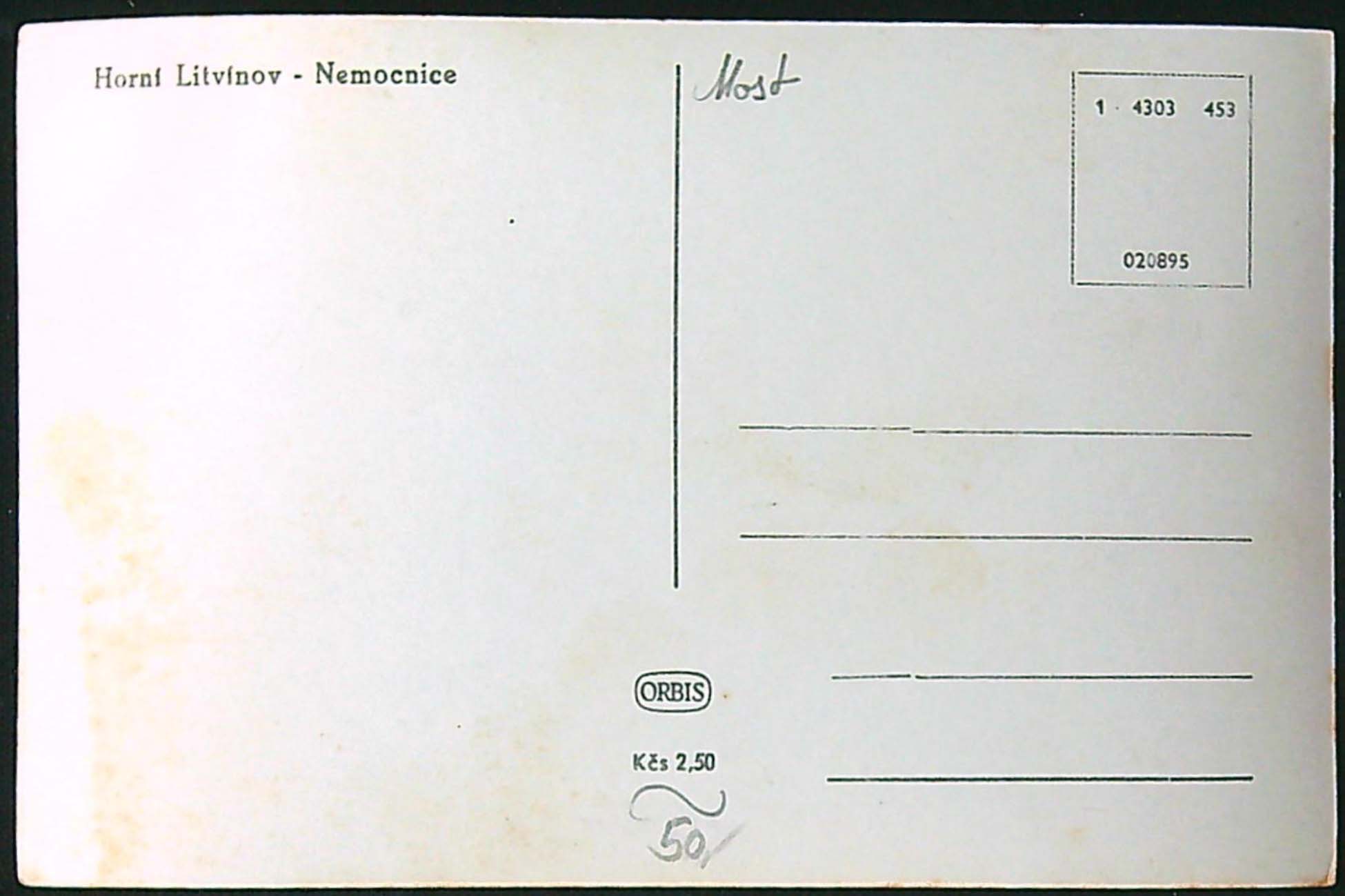 Pohlednice - Okres Most - Horní Litvínov - Nemocnice - Obrázek 2