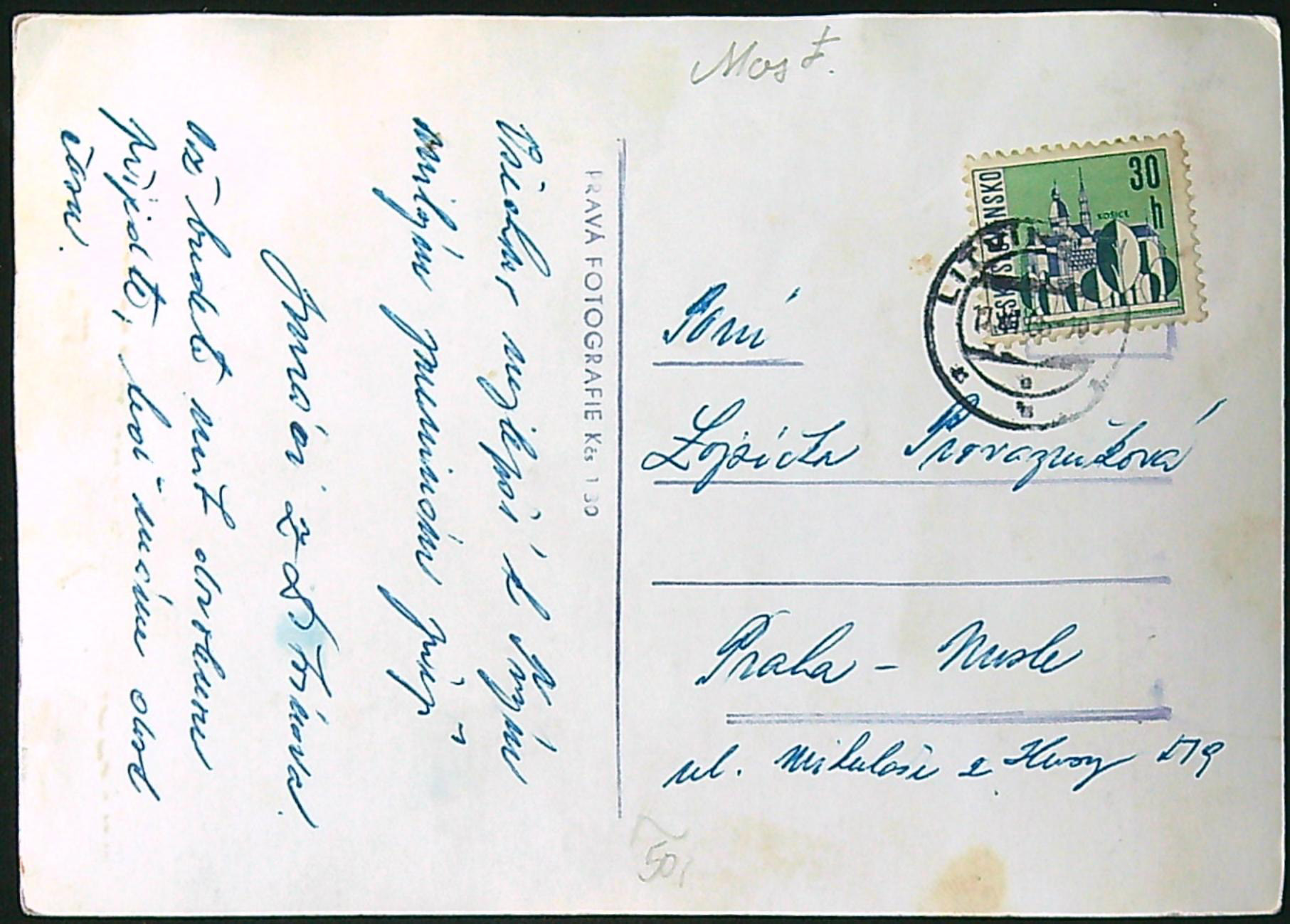 Pohlednice - Okres Most - Klíny - Restaurace Sport - (Velký formát) - Obrázek 2