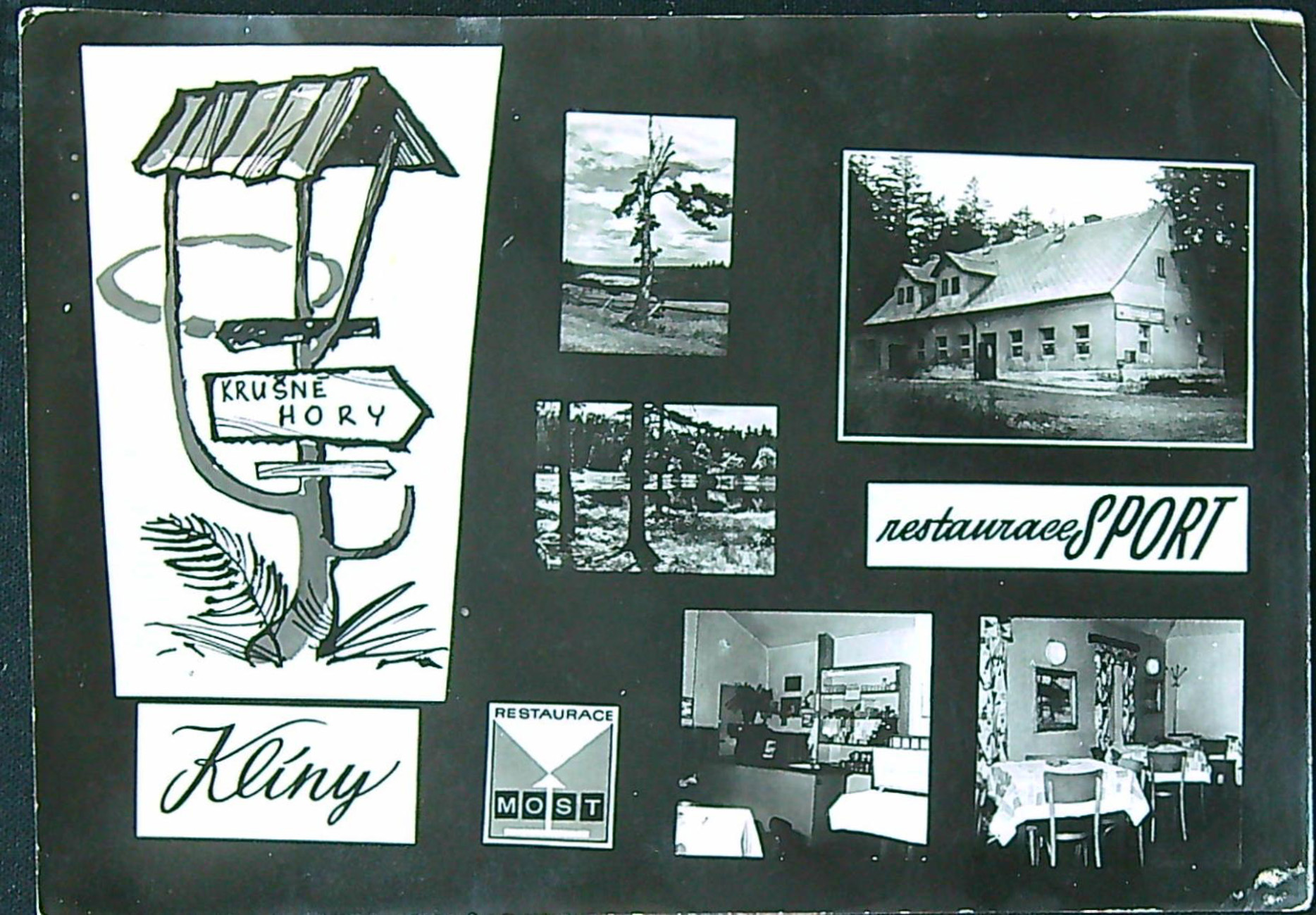 Pohlednice - Okres Most - Klíny - Restaurace Sport - (Velký formát)