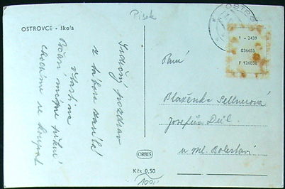 Pohlednice - Okres Písek - Ostrovce - Škola - Obrázek 2