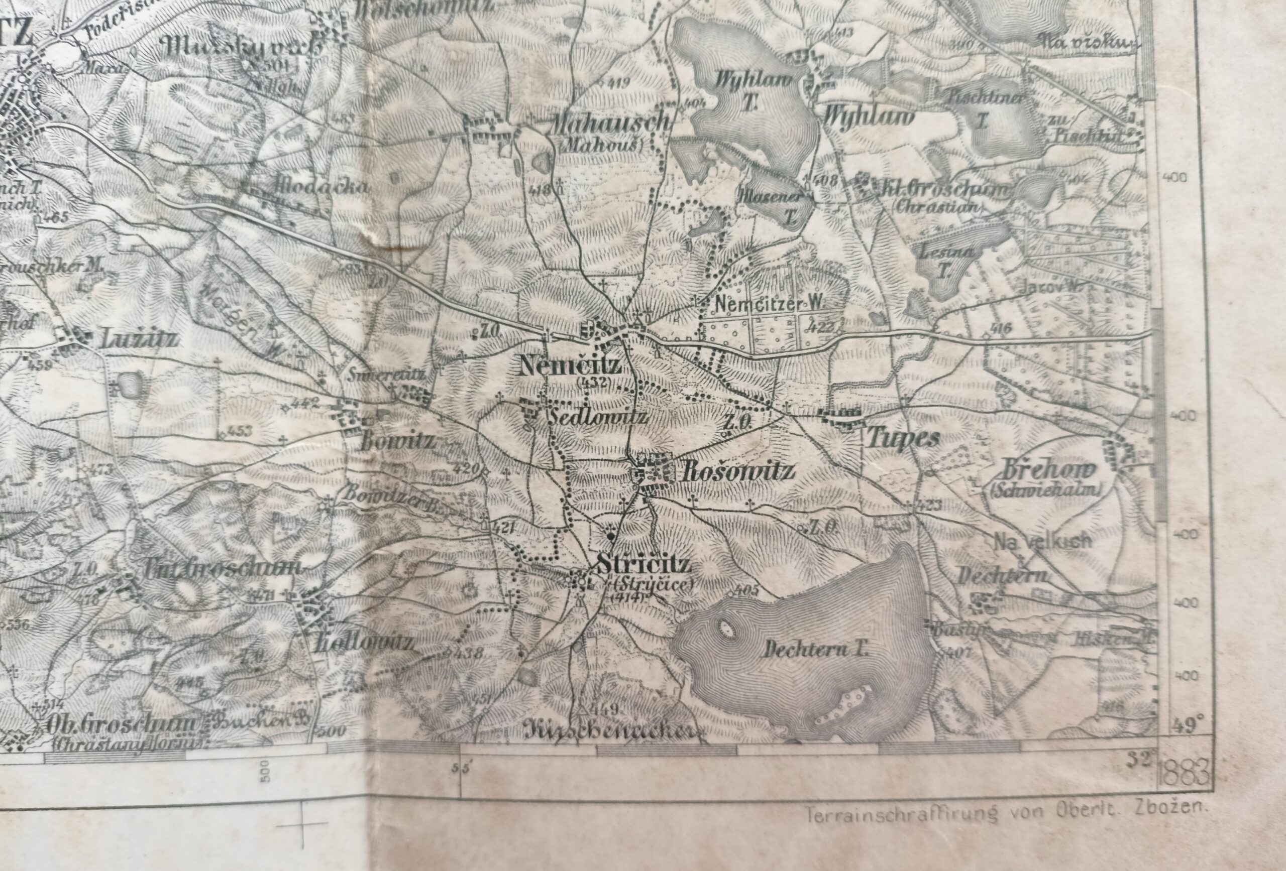 Voj. mapa - PROTIWIN (PROTIVÍN) und PRACHATITZ (PRACHATICE) r. 1883 - Obrázek 7