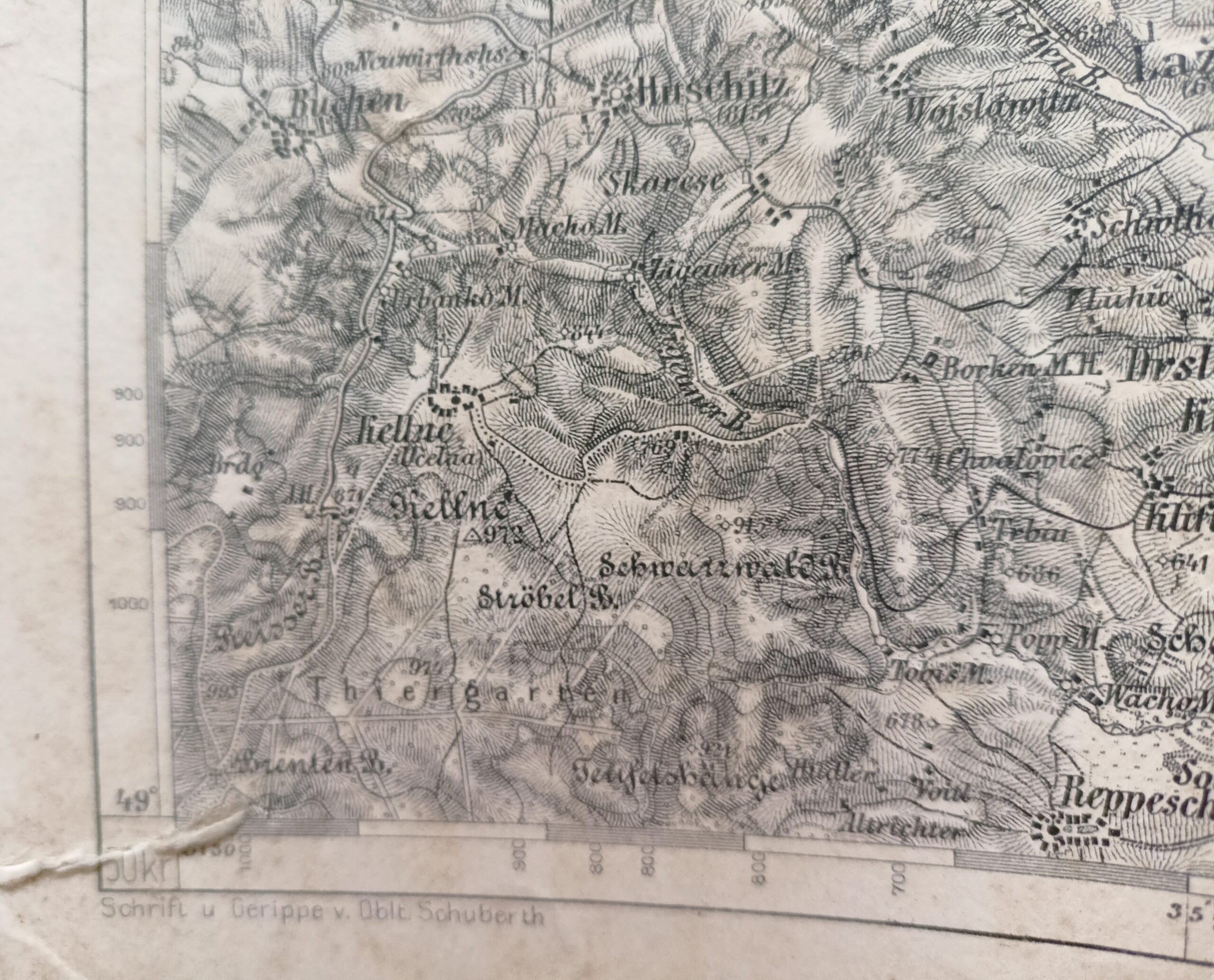 Voj. mapa - PROTIWIN (PROTIVÍN) und PRACHATITZ (PRACHATICE) r. 1883 - Obrázek 5