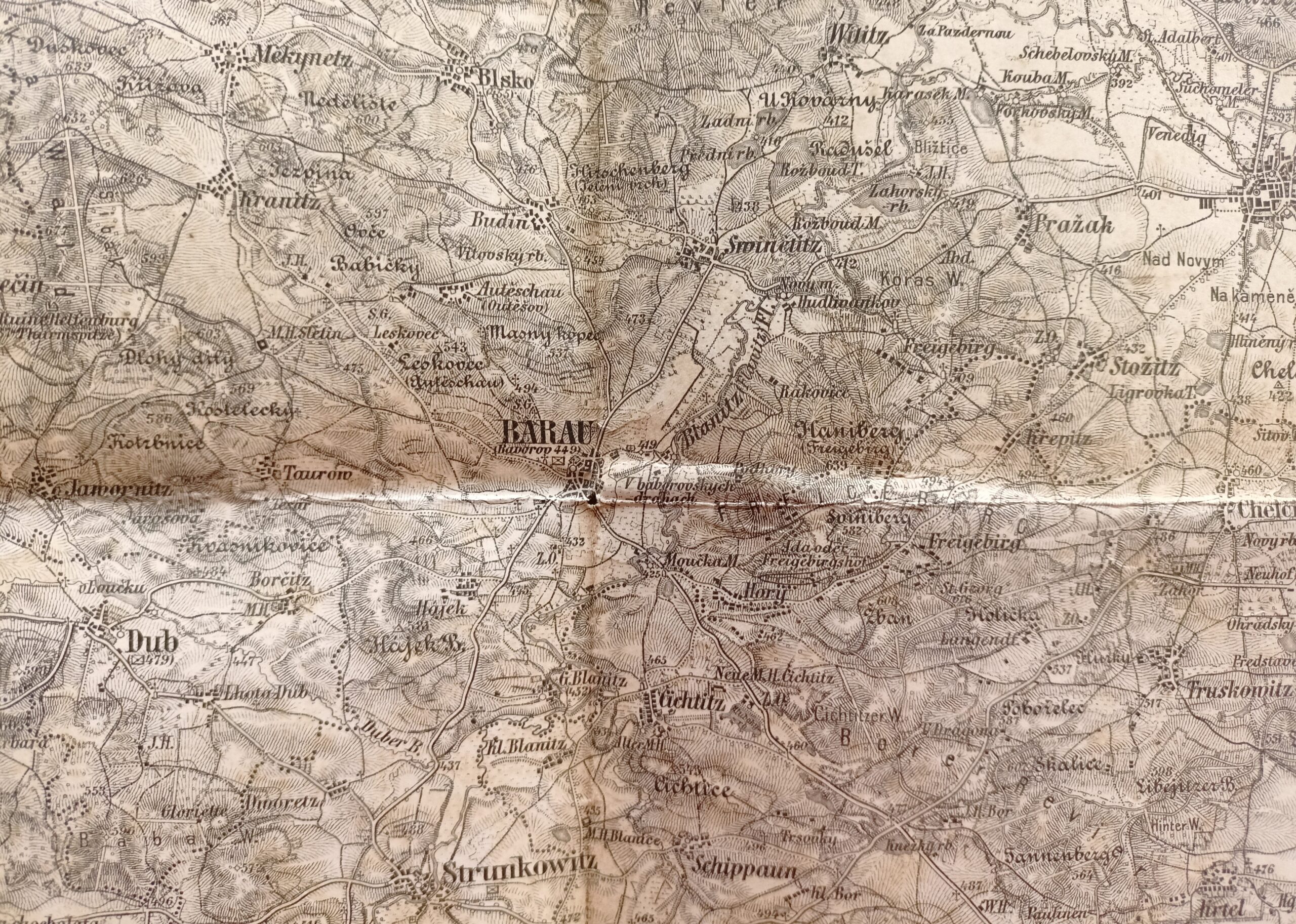Voj. mapa - PROTIWIN (PROTIVÍN) und PRACHATITZ (PRACHATICE) r. 1883 - Obrázek 3