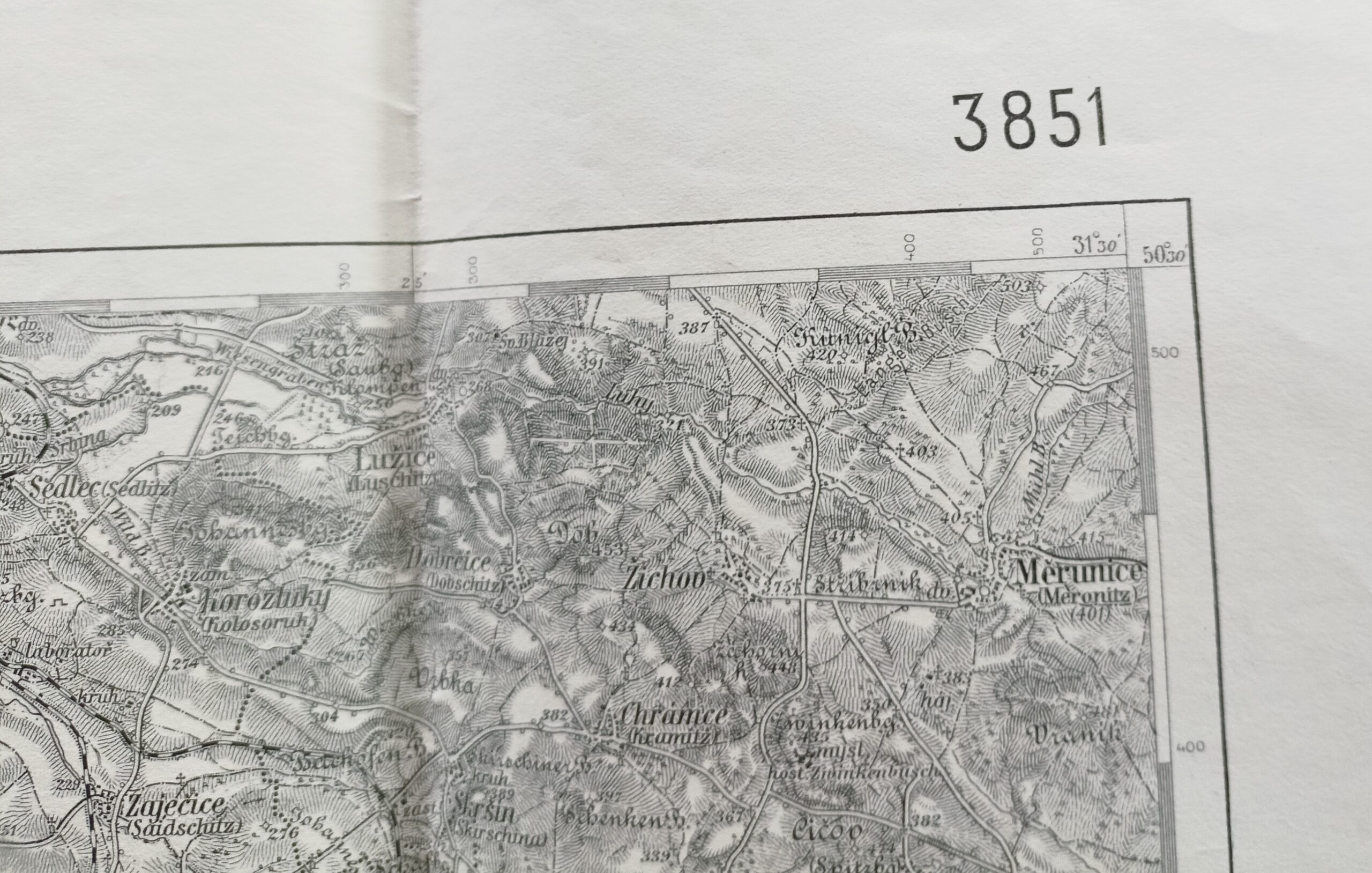 Vojenská mapa - CHOMUTOV A ŽATEC r. 1931 - Obrázek 2