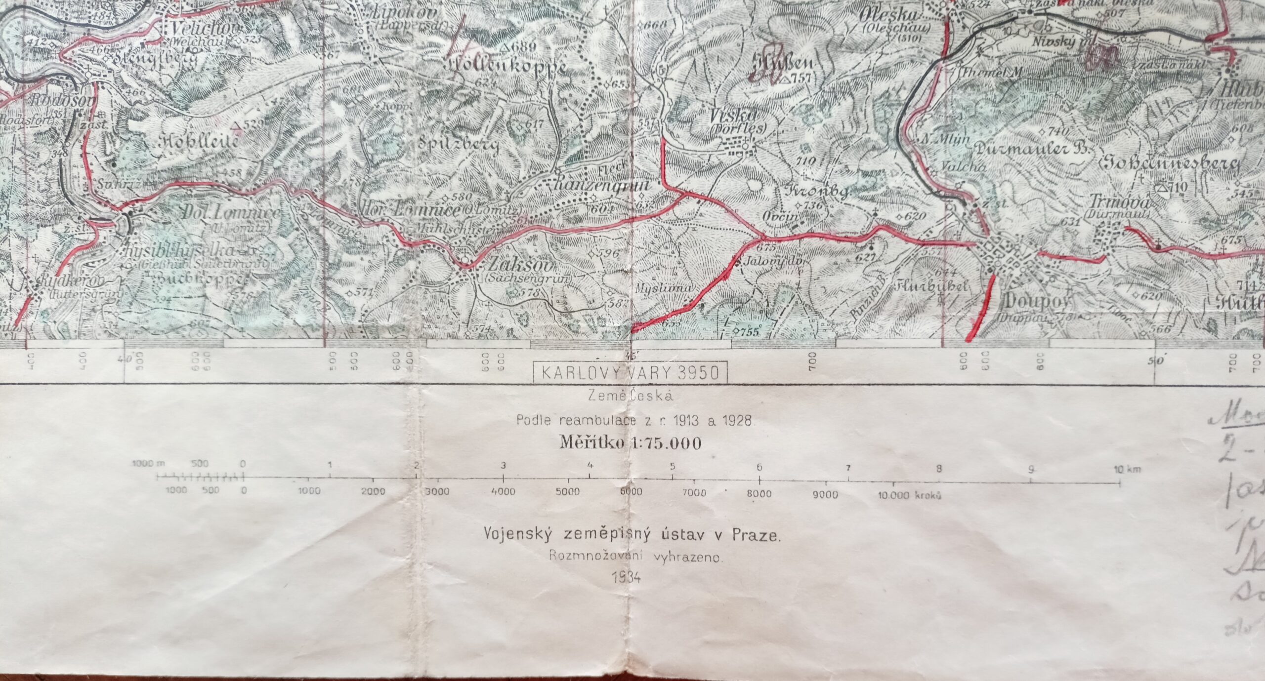 Vojenská mapa - KADAŇ a JÁCHYMOV r. 1934 - Obrázek 4