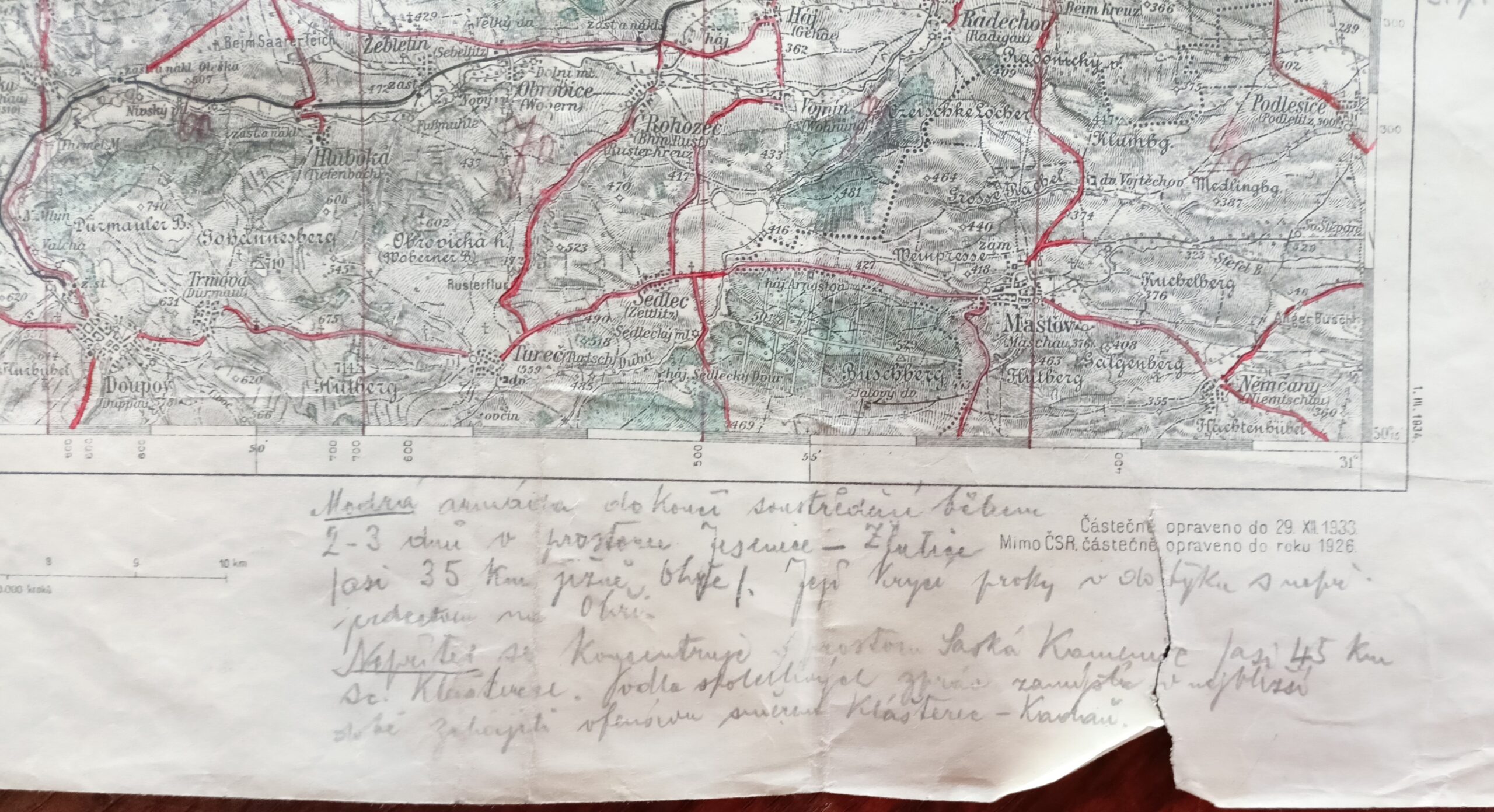 Vojenská mapa - KADAŇ a JÁCHYMOV r. 1934 - Obrázek 5