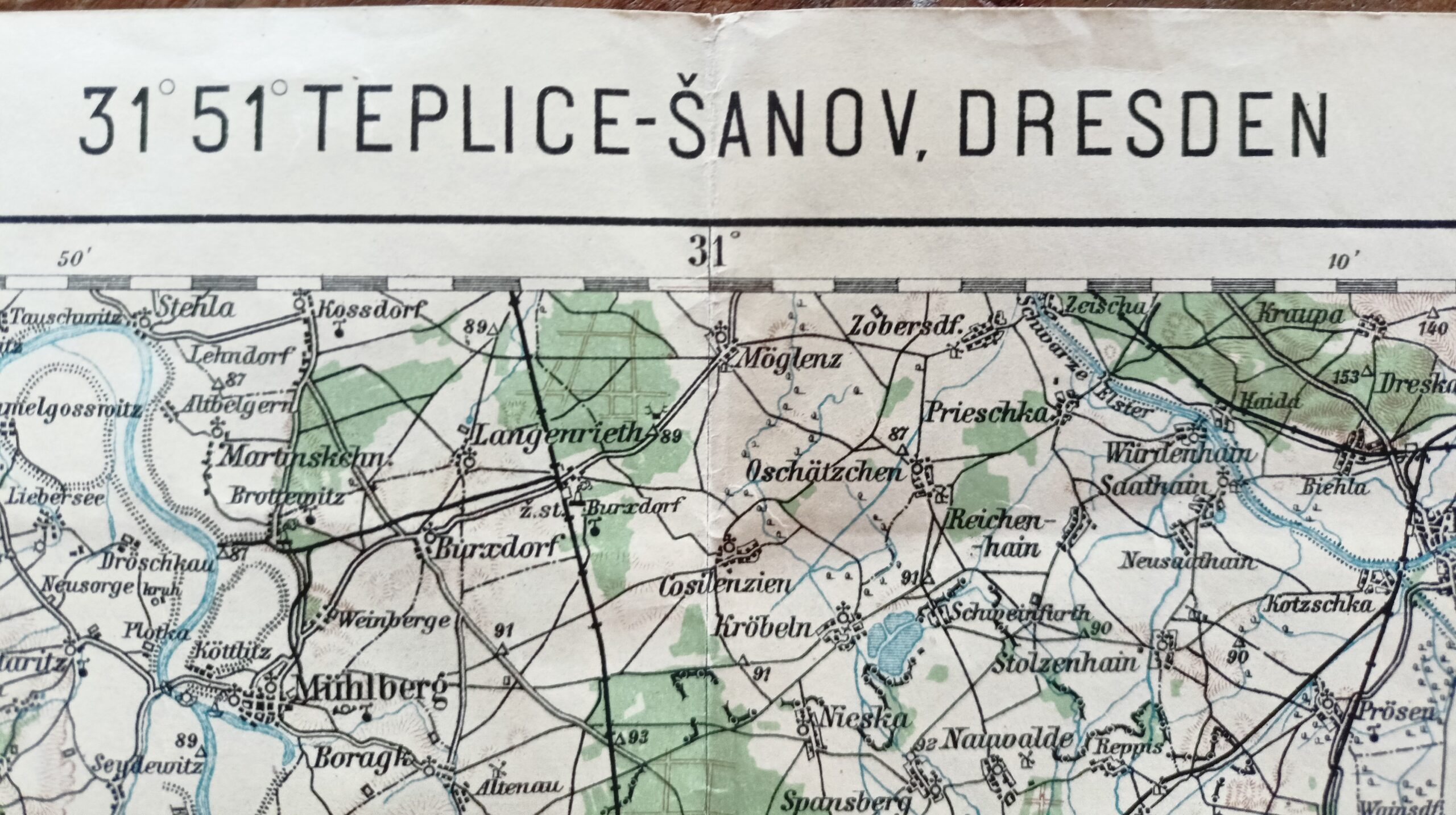 Vojenská mapa - TEPLICE - ŠANOV, DRESDEN r. 1924 - Obrázek 2