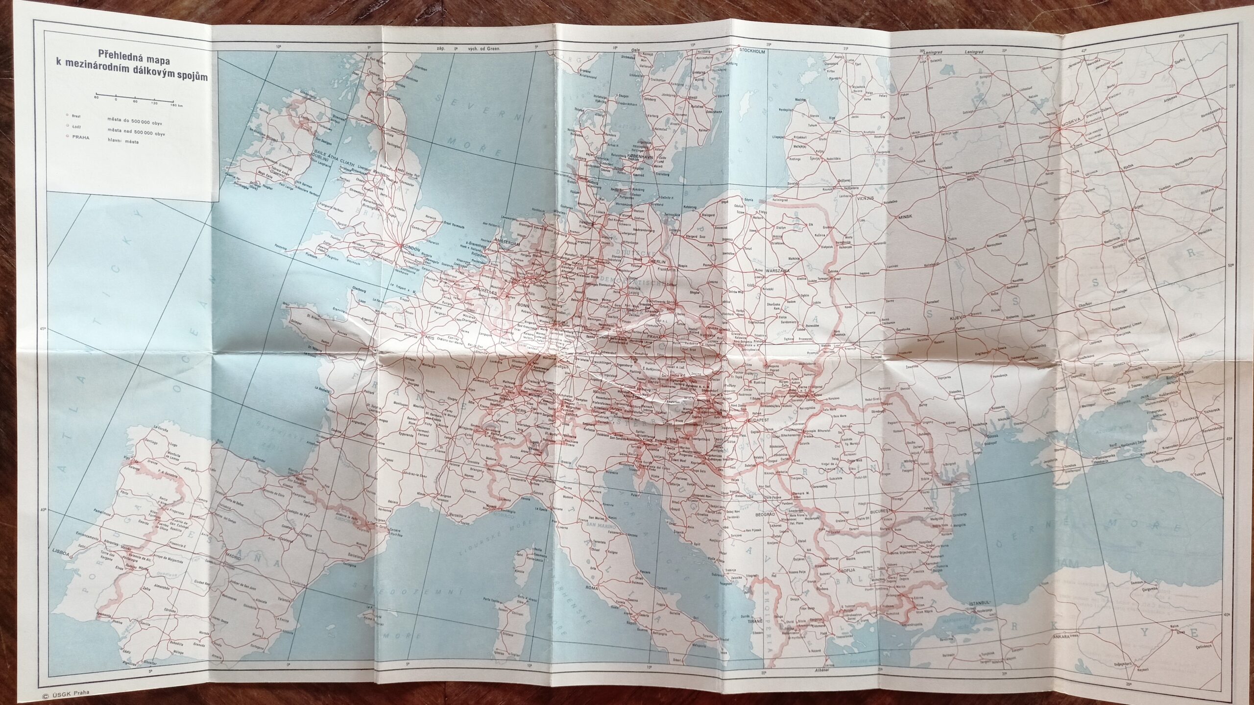 ŽELEZNIČNÍ MAPA - MAPA K JÍZDNÍMU ŘÁDU ČSD r. 1965/1966 - Obrázek 4