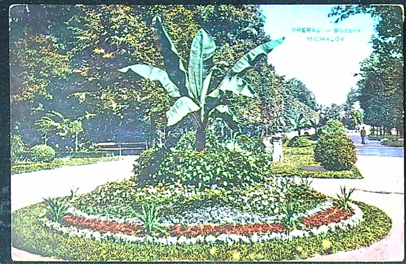 Pohlednice - Okres Přerov - Michalov - Park - Barevná pohlednice