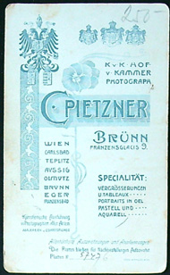 Fotografická vizitka - Brno- Carl Pietner - Portrét ženy v klobouku - Obrázek 2