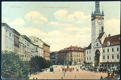 Pohlednice - Okres Olomouc - Olomouc - Horní náměstí s Brandhuberovou - Barevná pohlednice
