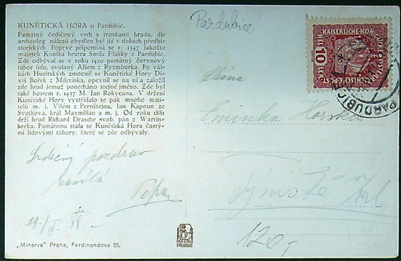 Pohlednice - Okres Pardubice - Kunětická hora - Zámek - Barevná pohlednice - Obrázek 2