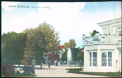 Pohlednice - Okres Pardubice - Lázně Bohdaneč - Minerální pramen - Barevná pohlednice