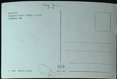 Pohlednice – Okres Nový Jičín - Fulnek - Hudební škola - Kostel a stará hudební věž - Obrázek 2