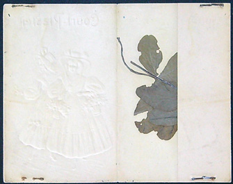 Starý tlačený obrázek - Knížečka - Uvnitř vložené lisované suché trojlístky, čtyřlístky - Obrázek 3