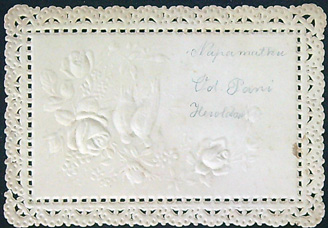 Starý tlačený obrázek + krajka + dolepované růže a holubičky z látky - Přání, Gratulace - Obrázek 2