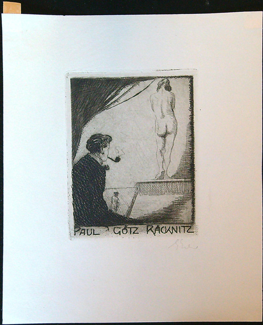 Ex Libris - Georg Oskar Erler - Paul Götz Räcknitz (s podpisem autora)