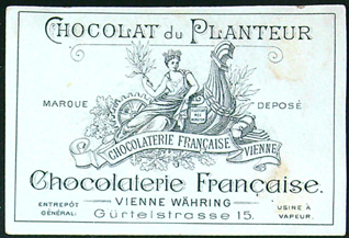 Reklamní kartička - Chocolat du Planteur - Dvě děti s nádobou - Obrázek 2