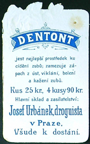 Reklamní kartička - Dentont - Barák v dálce - Obrázek 2