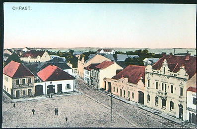 Pohlednice - Okres Chrudim - Chrast - Pohled z výšky - Malovaná