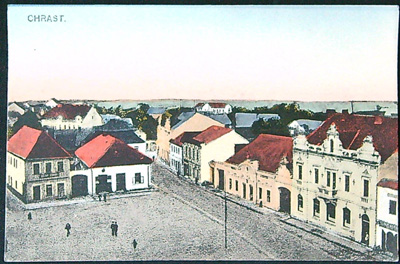 Pohlednice - Okres Chrudim - Chrast - Pohled z výšky - Malovaná
