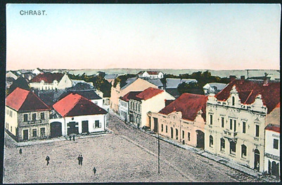 Pohlednice - Okres Chrudim - Chrast - Pohled z výšky - Malovaná