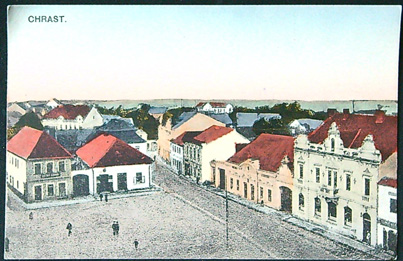 Pohlednice - Okres Chrudim - Chrast - Pohled z výšky - Malovaná