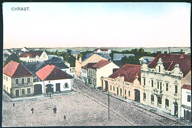 Pohlednice - Okres Chrudim - Chrast - Pohled z výšky - Malovaná