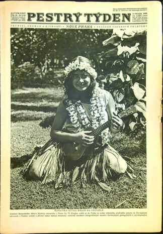 Časopis - Pestrý týden - Ročník 5 (V)  r. 1930 - č. 38 (Titulní strana - HAVAJSKÁ DÍVKA HRAJE NA UKULELE)