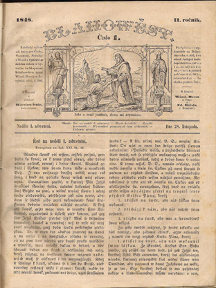 Blahowěst - 2. ročník - 1848 - katolický týdenník - Obrázek 2