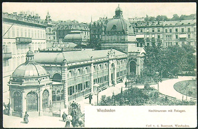 Pohlednice - Rakousko - Wiesbaden - Kochbrunnen mit Anlagen
