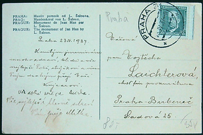 Pohlednice - okr. Praha - Praha - Husův pomník od L. Šalouna - Obrázek 2