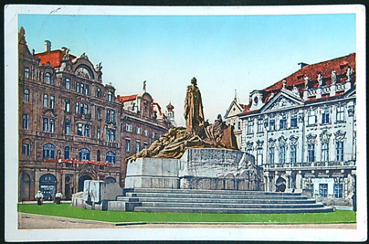 Pohlednice - okr. Praha - Praha - Husův pomník od L. Šalouna