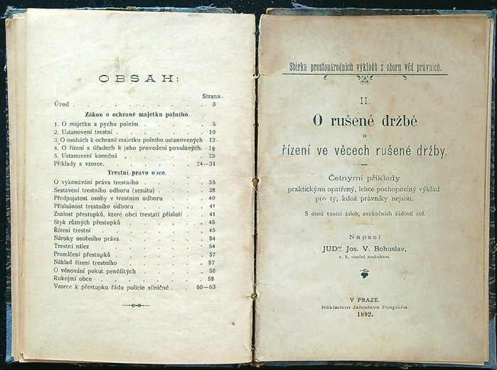 Alois Josef Benč - Právní poměry sousedů k sobě i obci, Follprecht - O cestách nutných, Polní pich, k ochraně majetku polního, Trestní právo obce, Bohuslav - O rušené držbě řízení ve všech rušené držby. - Obrázek 4
