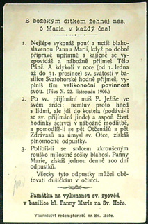 Svatý obrázek - Bl. Panna Maria na Svaté Hoře v Čechách. - Obrázek 2