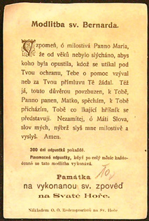 Svatý obrázek - Bl. Panna Maria na Svaté Hoře v Čechách. - Obrázek 2