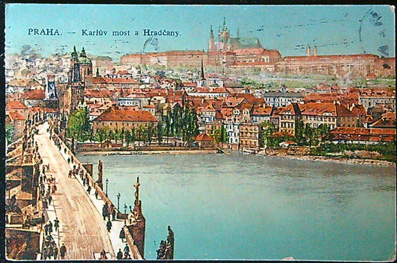 Pohlednice - okr. Praha - Karlův most a Hradčany