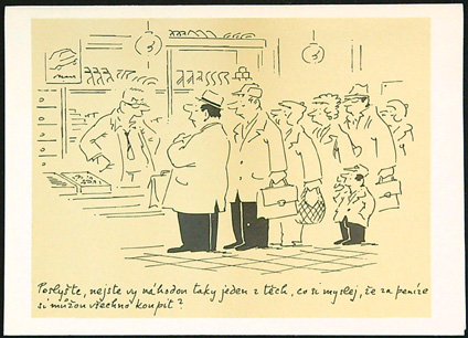 Malý kalendář - Dvoulist - Rok 1989 - Přání - ŠTASTNÝ NOVÝ ROK - Kresba Dušan Pálka (I)