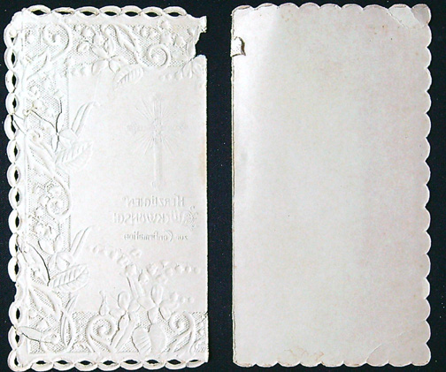 Starožitné přání - Dvoulist - Tlačený - Krajka - Gratulace (V Němčině) - Obrázek 3