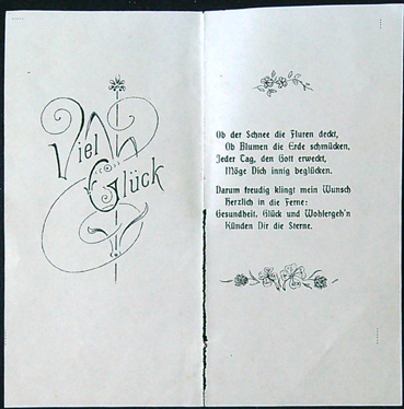 Starožitné přání - Dvoulist - Tlačený - Krajka - Gratulace (V Němčině) - Obrázek 7