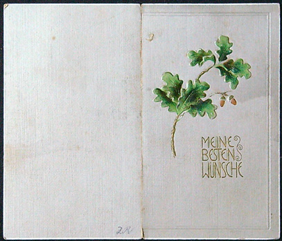 Starožitné přání - Dvoulist - Tlačený - PŘÁNÍ - GRATULACE - (V Němčině) - Obrázek 3