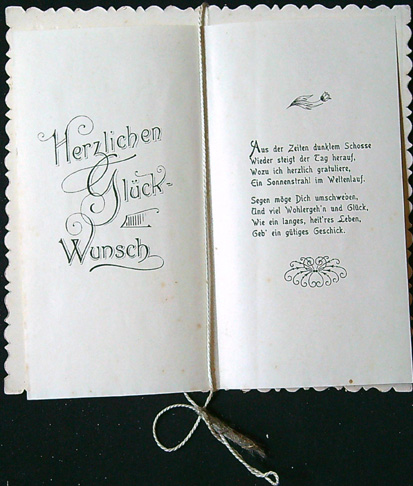 Starožitné přání - Dvoulist - Tlačený - Přání v Němčině (I) - Obrázek 3