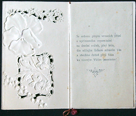 Starožitné přání - Dvoulist - Tlačený - SRDEČNÉ PŘÁNÍ - Obrázek 2