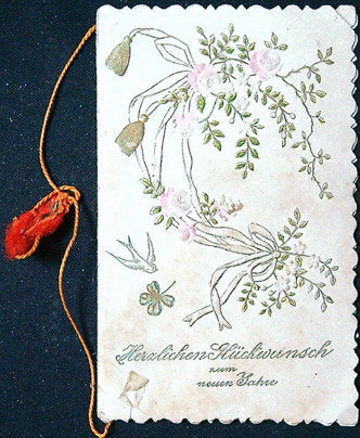 Starožitné přání - Dvoulist + Vložené přání uvnitř - Tlačený - Gratulace (V Němčině)