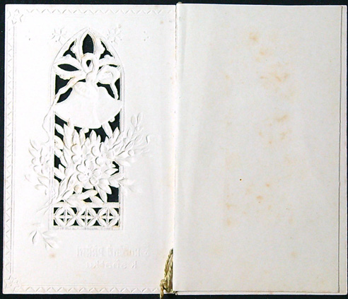 Starožitné přání - Dvoulist + přání vložené uvnitř - Tlačené - SRDEČNÉ PŘÁNÍ k sňatku - Zvonky (I) - Obrázek 2